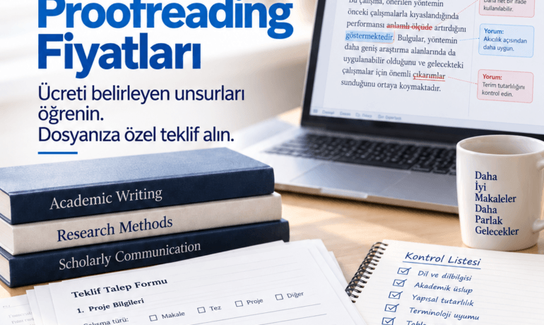 Akademik proofreading kapsamı ve fiyatlandırma ölçütleri